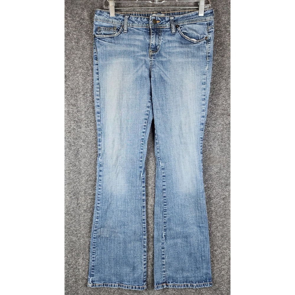 SO Jeans Women 9 Average Bootcut Blue Stretch Denim Mid Rise Light Wash EUC